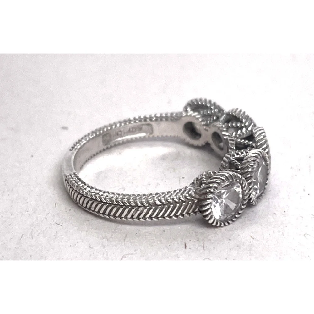 Judith Ripka 925 Sterling Silver CZ Eternity Band Ring Size 8.5